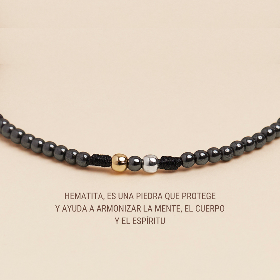 Pulsera piedras hematita | Marzué Joyería