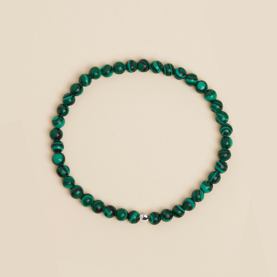 PULSERA MALAQUITA PLATA