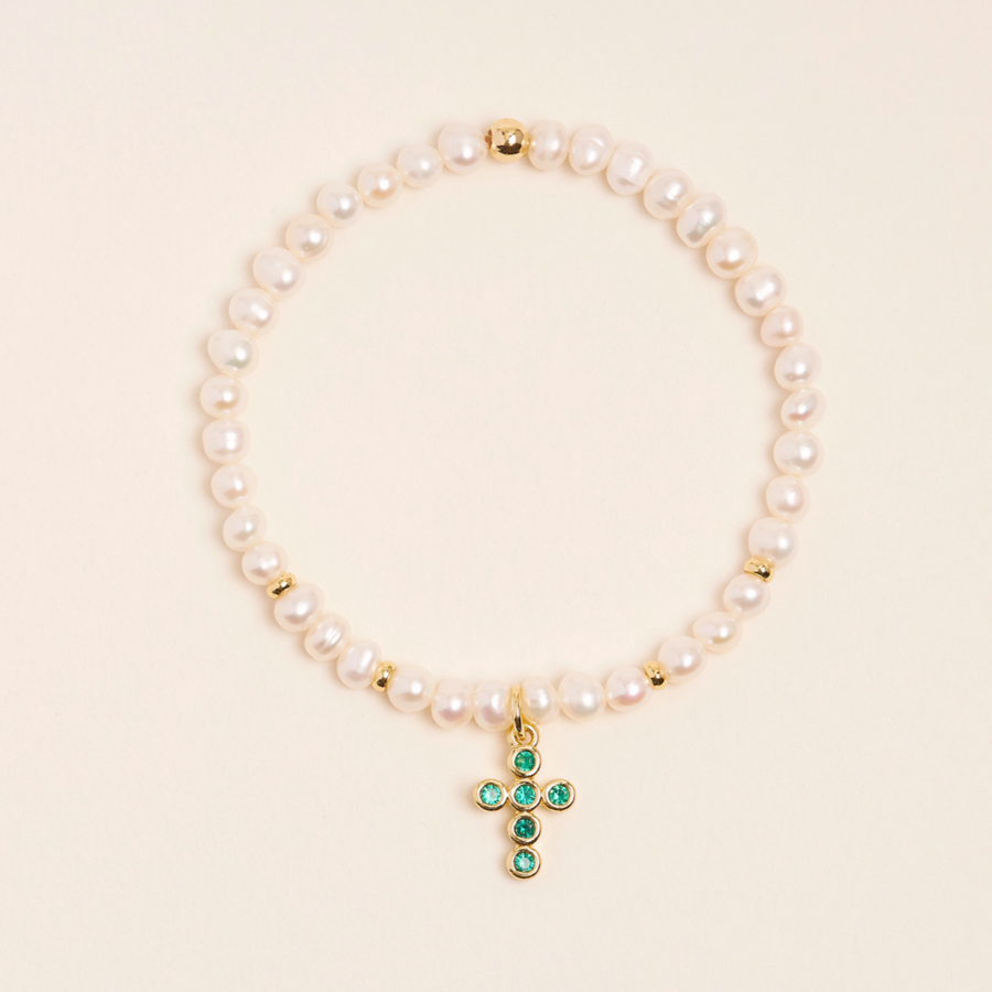 PULSERA ESMERALDA | Cruz