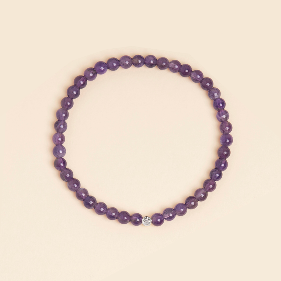 PULSERA AMATISTA PLATA