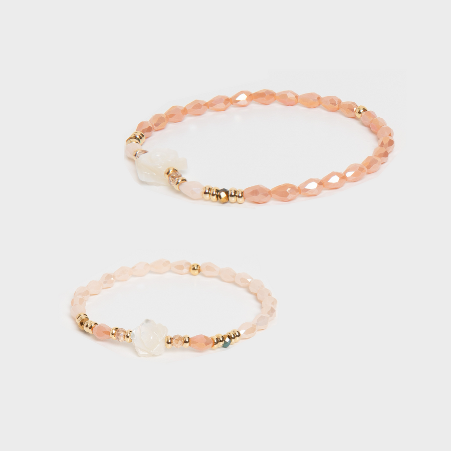 PULSERA DÚO ROSA NÁCAR | Madre e hija