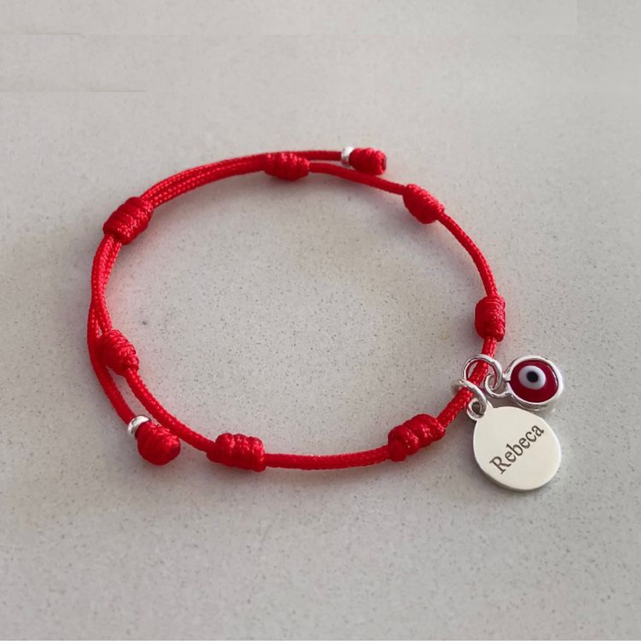 Pulsera  protectora ojo turco con placa personalizable - Marzué