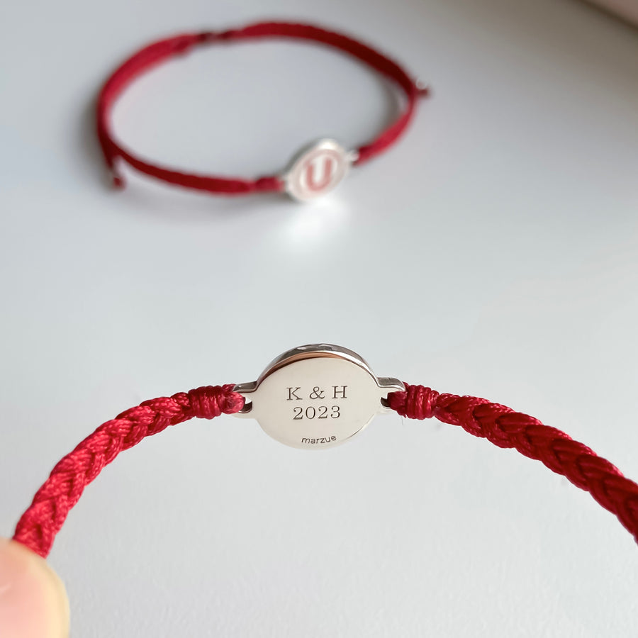 PULSERA DÚO CORAZONES CREMAS