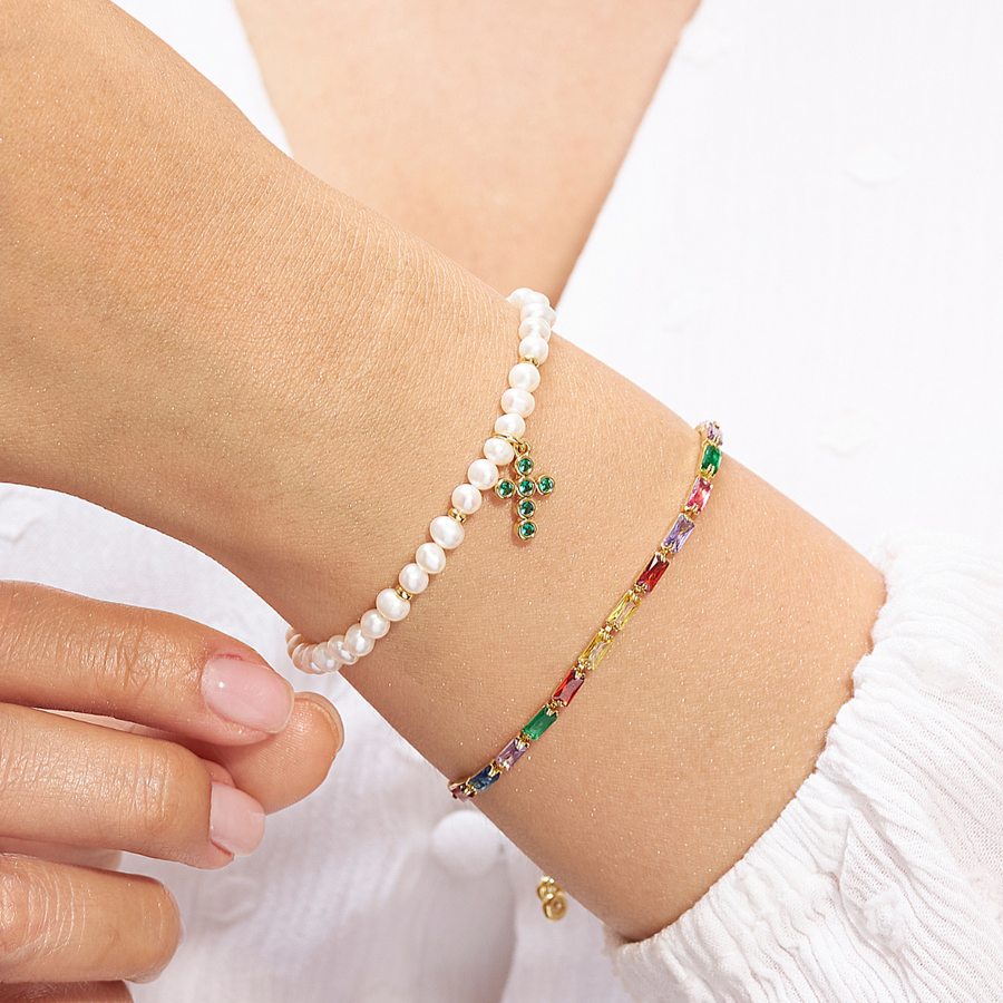 PULSERA ESMERALDA | Cruz