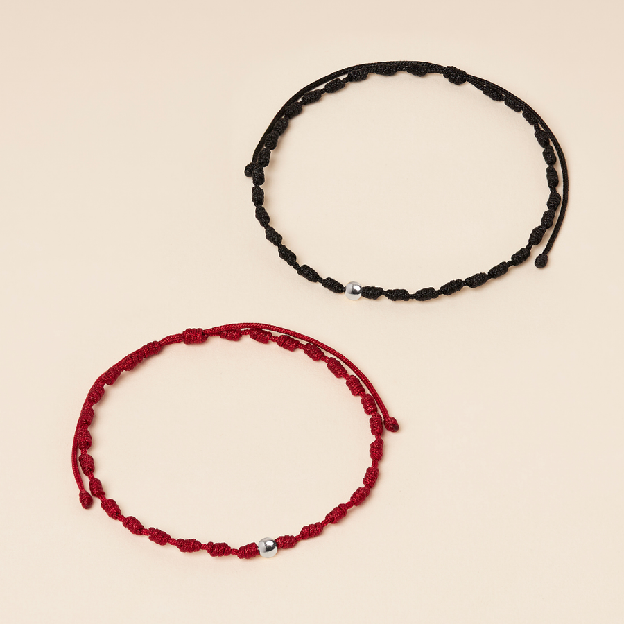 PULSERA DÚO NUDOS DE AMOR PLATA | Novios