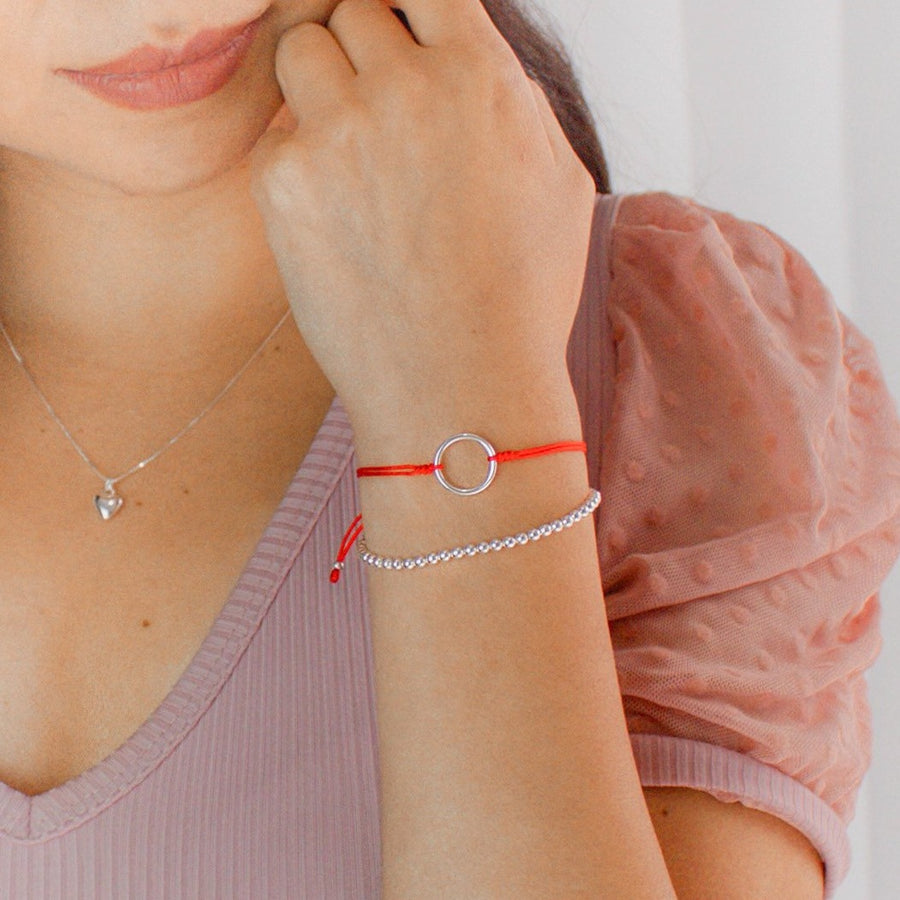 PULSERA KARMA DE PLATA | PULSERAS DE PLATA | PULSERAS PARA MUJER | PULSERAS ROJAS | PULSERAS DE REGALO | PULSERAS DE MODA  | Marzué joyería