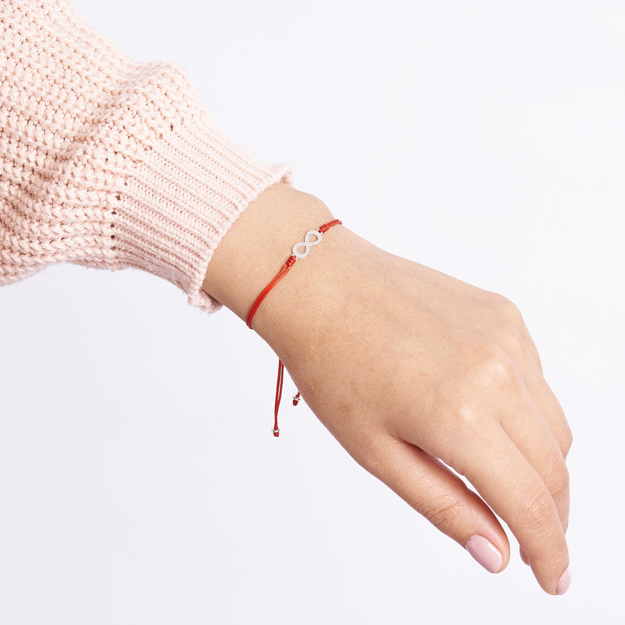 Pulsera de hilo rojo infinito plata | Regalo para | Marzué Joyería | PULSERAS